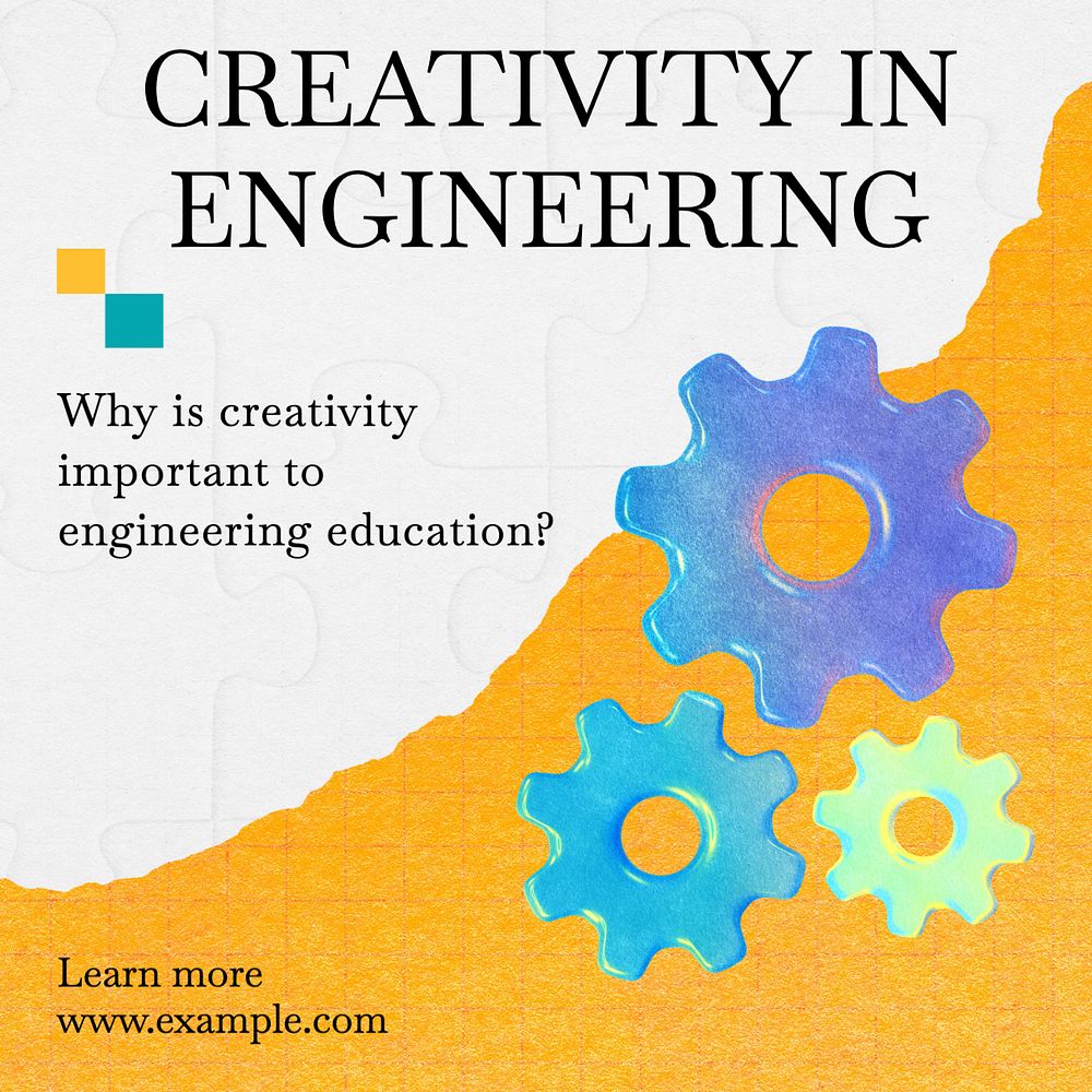 Creativity in engineering Instagram post template, editable text