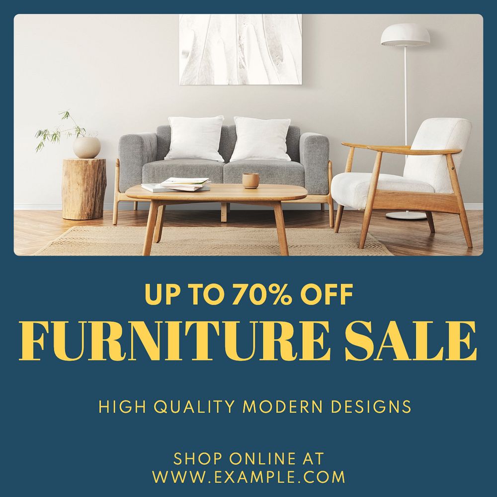 Furniture sale Instagram post template, editable text