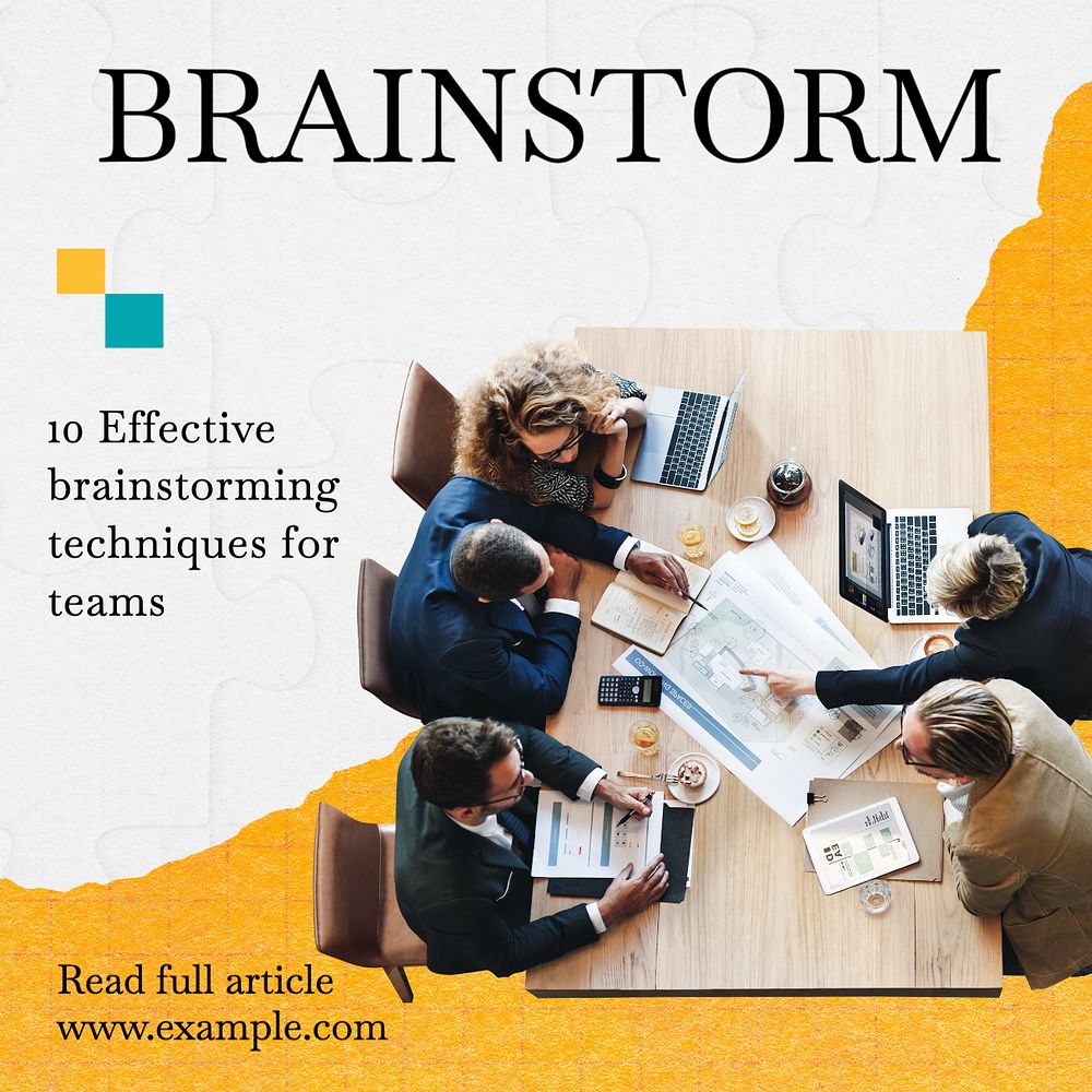 Brainstorm Instagram post template, editable text