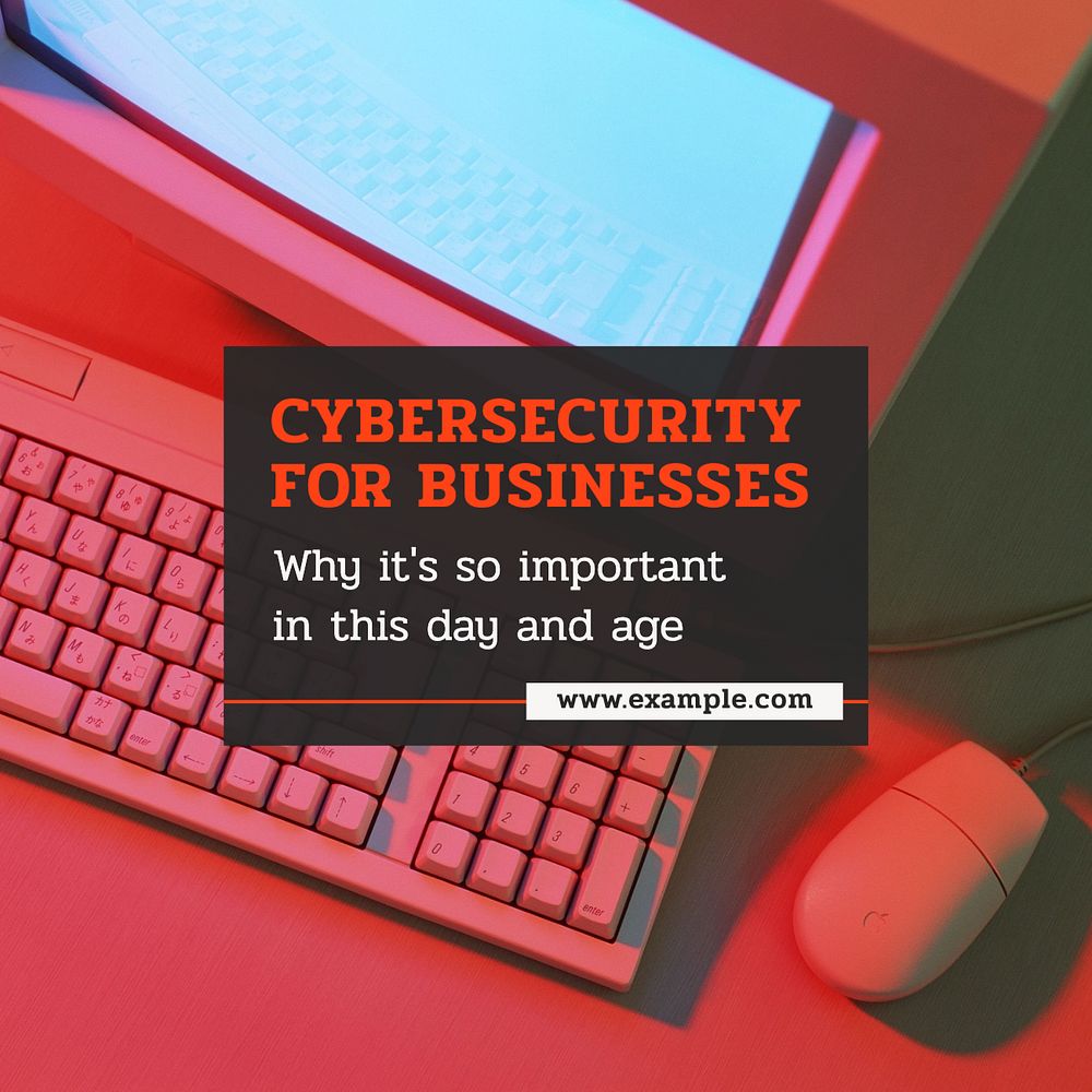 Cybersecurity for business Instagram post template, editable text