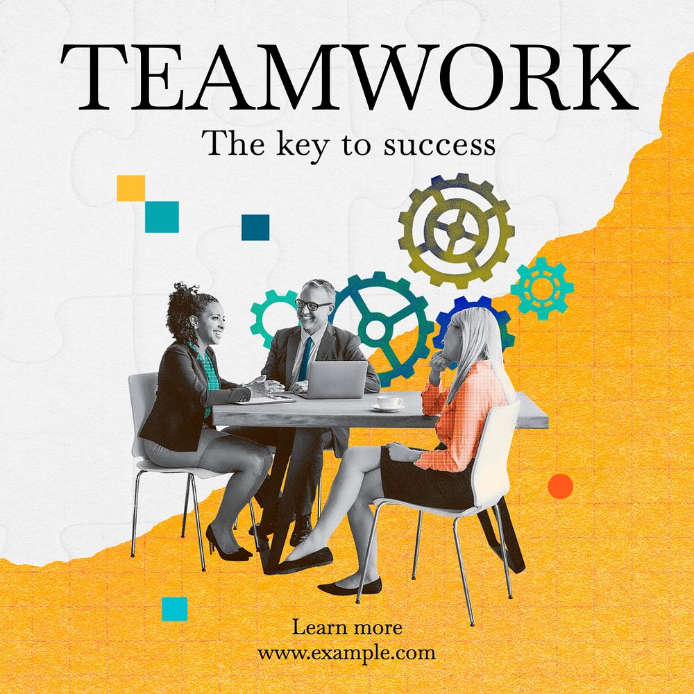 Teamwork Instagram post template, editable text