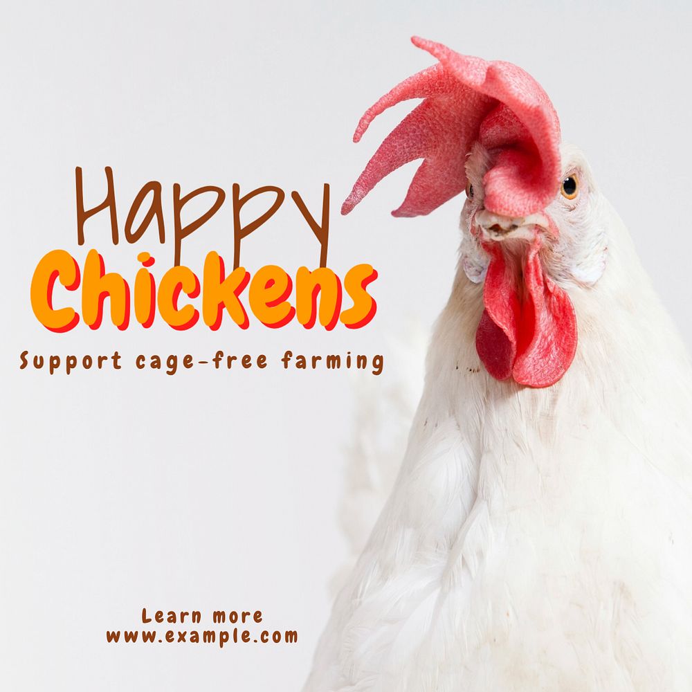 Happy chickens Instagram post template, editable text