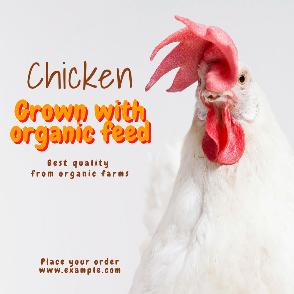 Chicken food sale Instagram post template, editable text