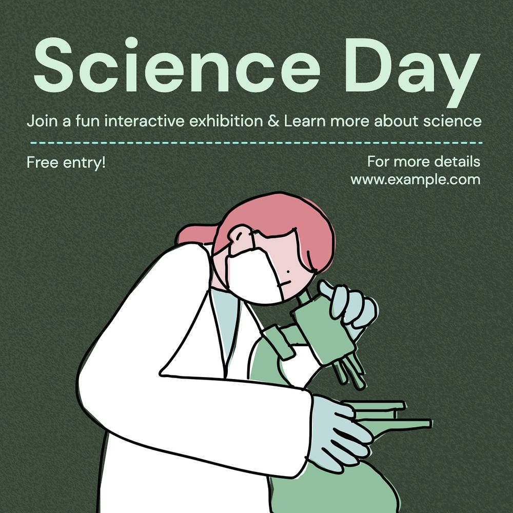 Science day Instagram post template, editable text