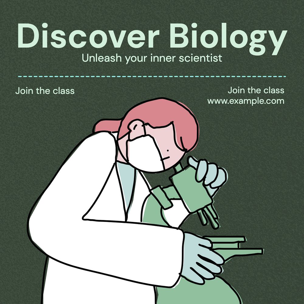 Biology class Instagram post template, editable text