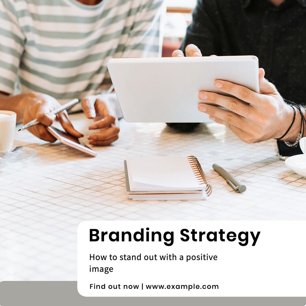 Branding strategy Instagram post template, editable text