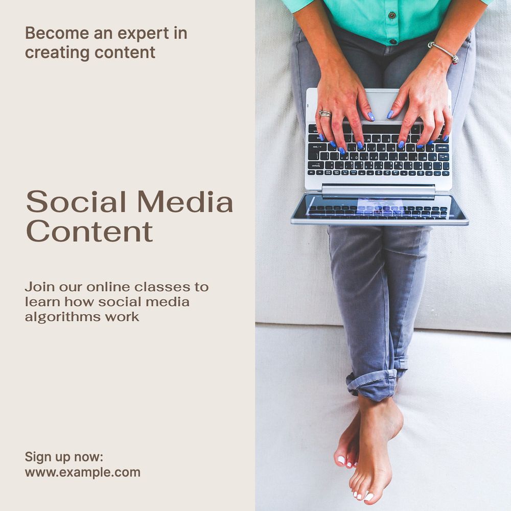 Social media content Instagram post template, editable text