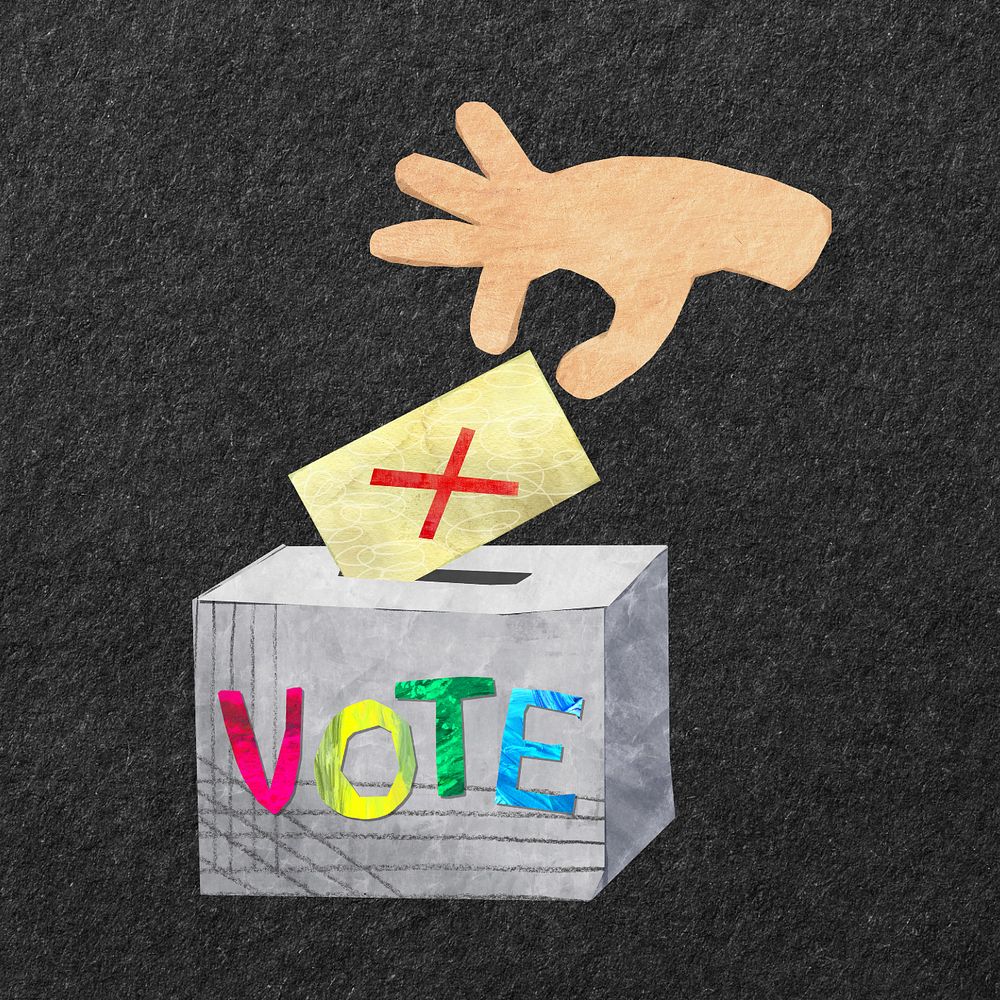 No vote ballot, election voting paper craft element, editable design