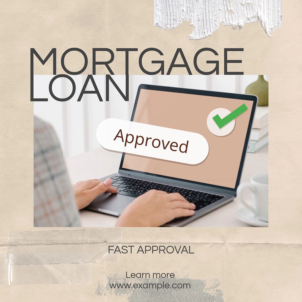 Mortgage loan Instagram post template, editable text