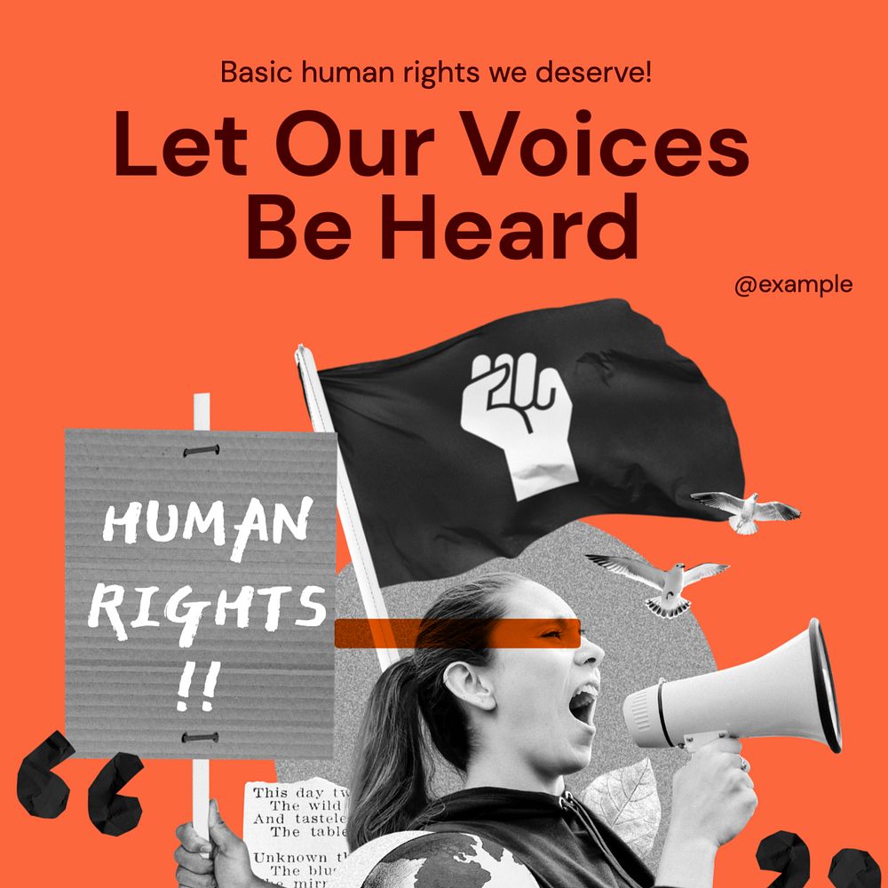 Human rights Instagram post template, editable text