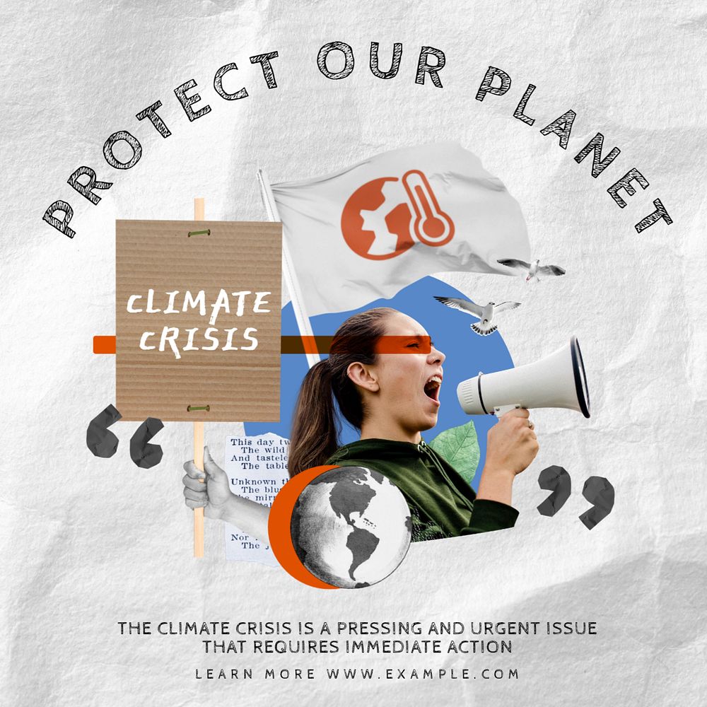 Protect our planet Instagram post template, editable text