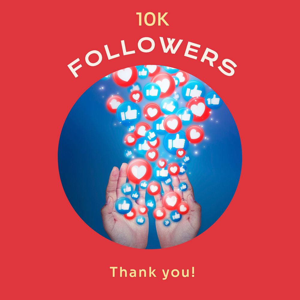 Thank you followers Instagram post template, editable text