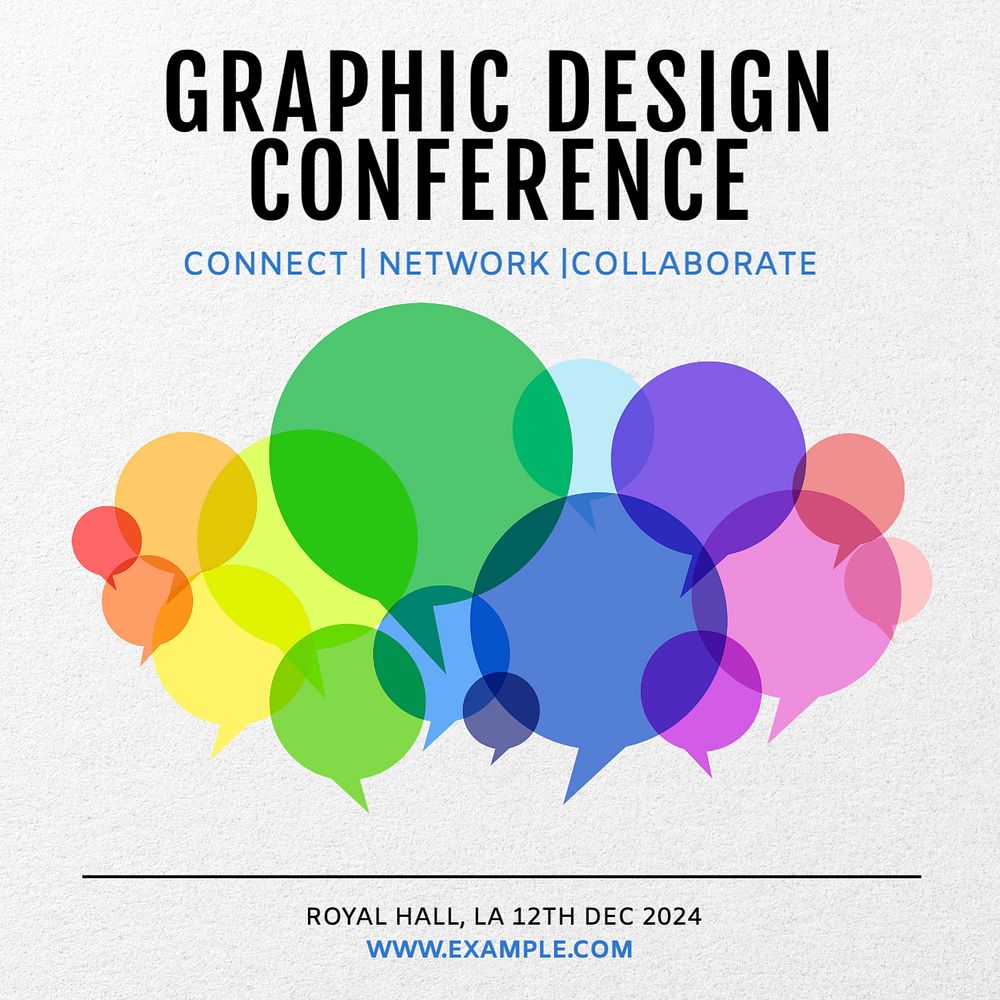 Graphic design conference Instagram post template, editable text