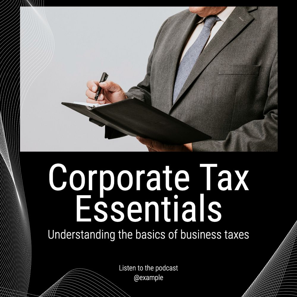 Corporate tax Instagram post template, editable text