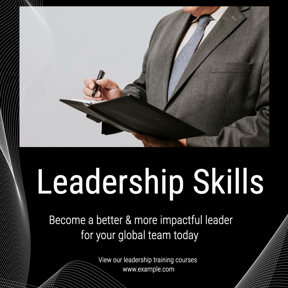 Leadership training Instagram post template, editable text