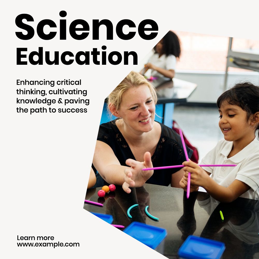 Science education Instagram post template, editable text