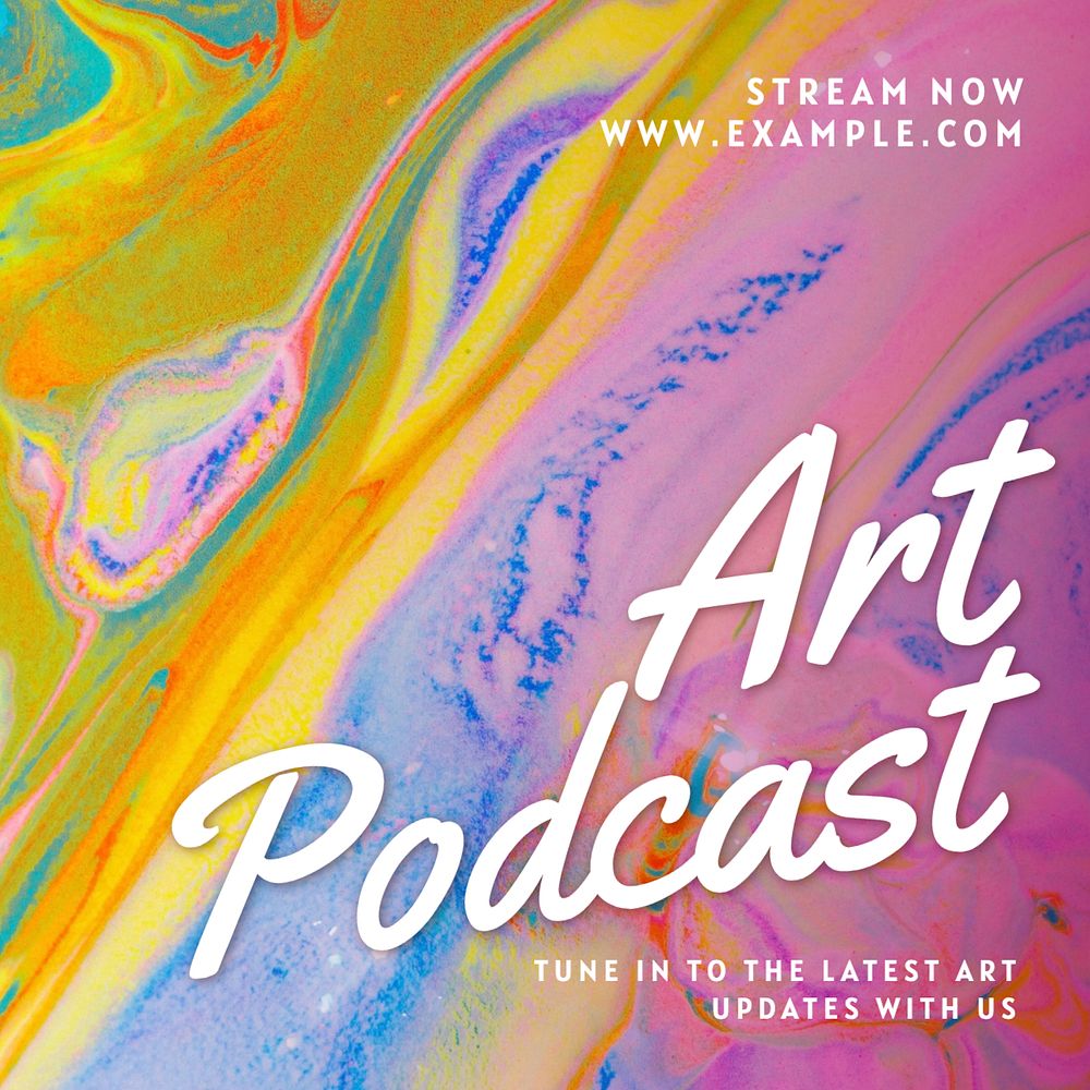 Art podcast Instagram post template, editable design