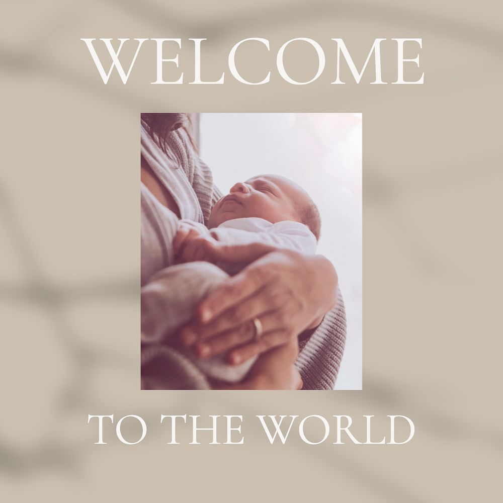 Baby quote Instagram post template, editable text