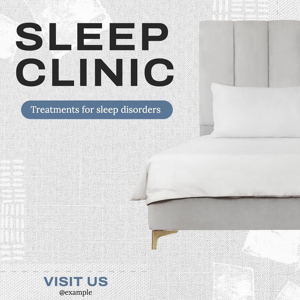 Sleep clinic Instagram post template, editable text