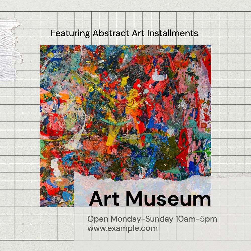 Art museum Instagram post template, editable text