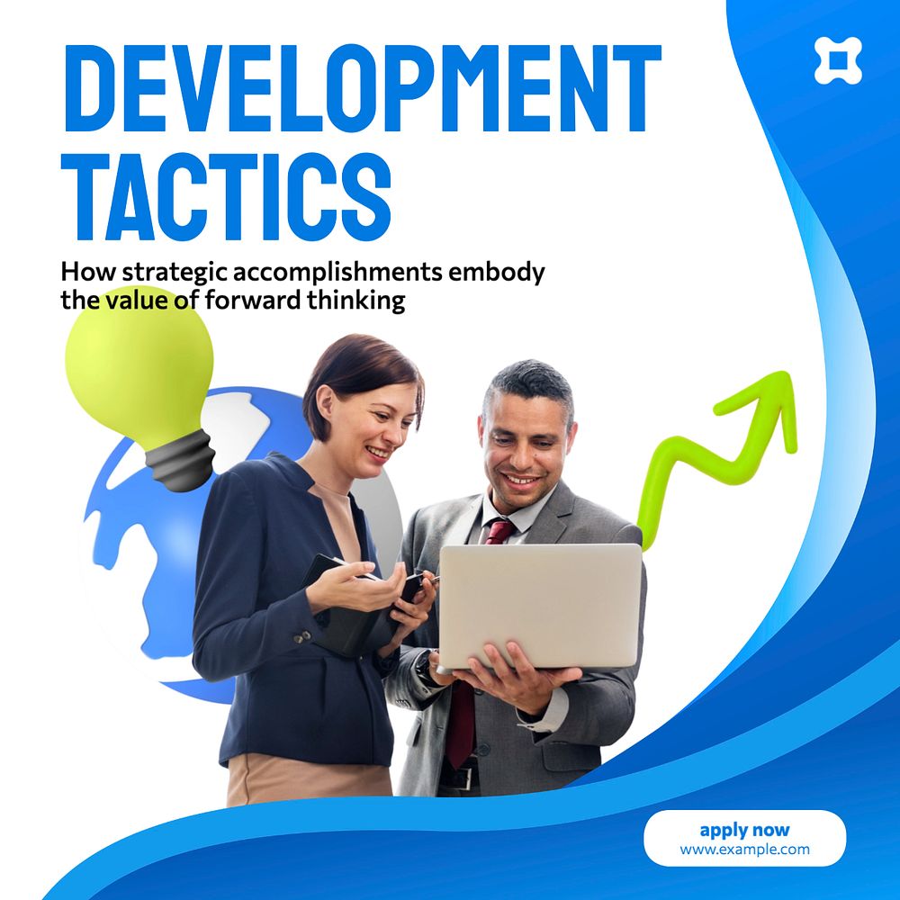 Development tactics Instagram post template, editable text