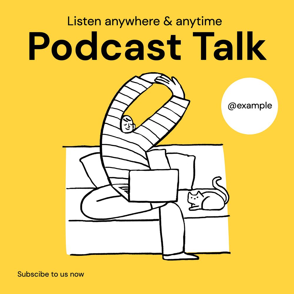 Podcast talk Instagram post template, editable design