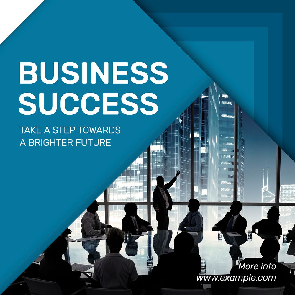 Business success Instagram post template, editable text