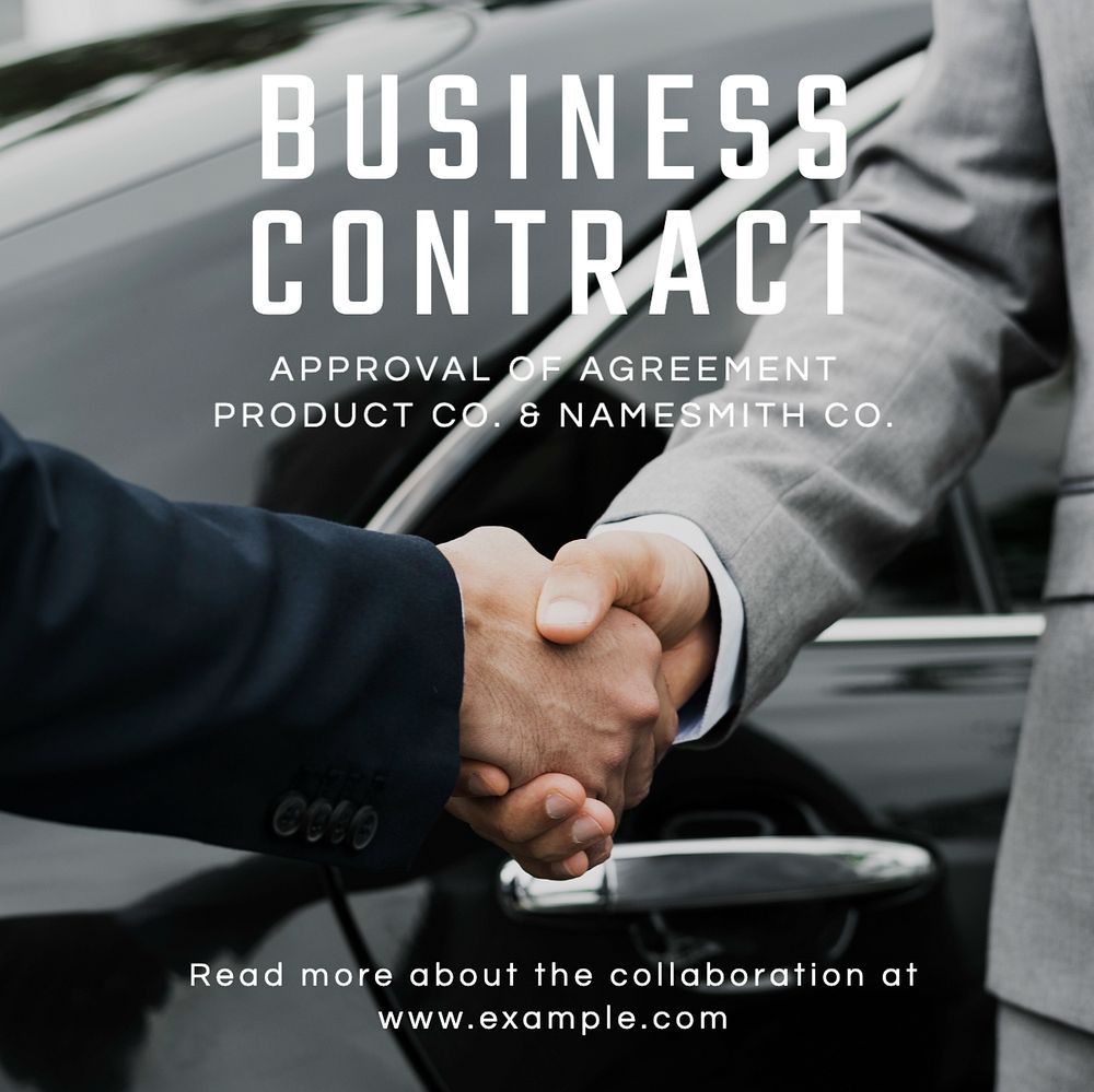 Contract Instagram post template, editable text