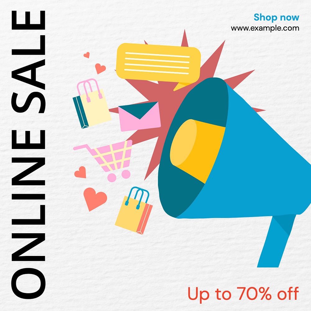 Online sale Instagram post template, editable text