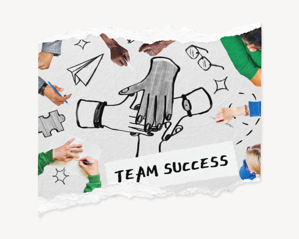 Team success word, corporate remix, editable design