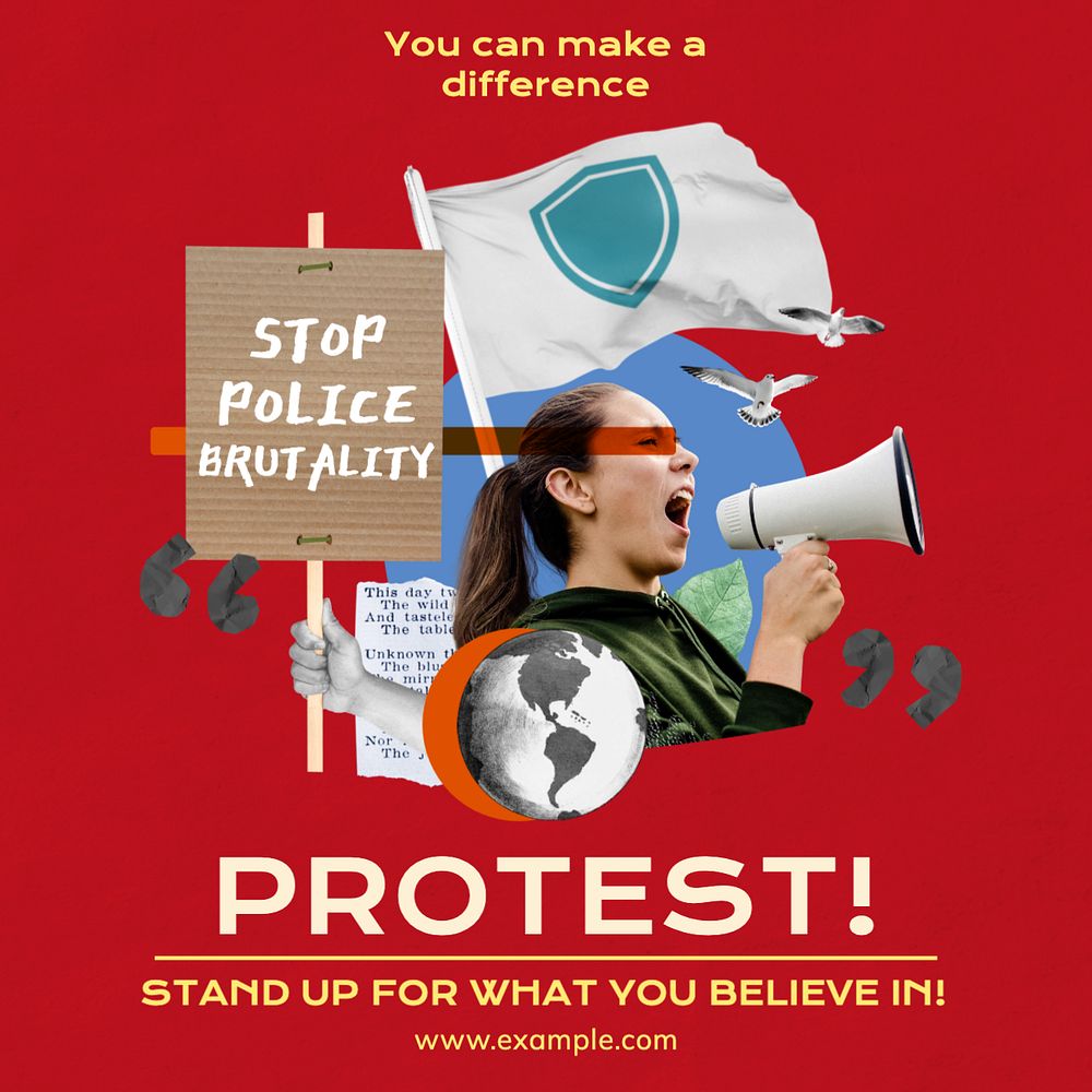 Protest Instagram post template, editable text