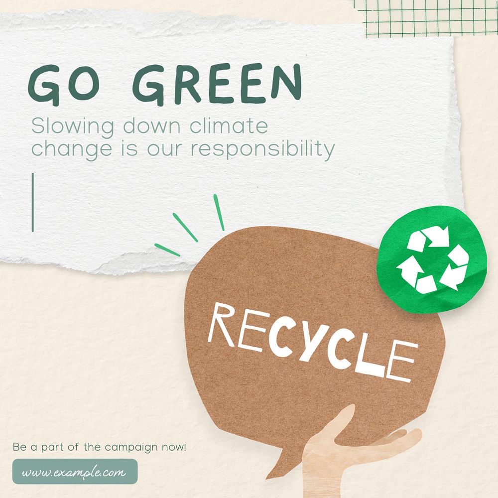 Go green Instagram post template, | Premium Editable Template - rawpixel