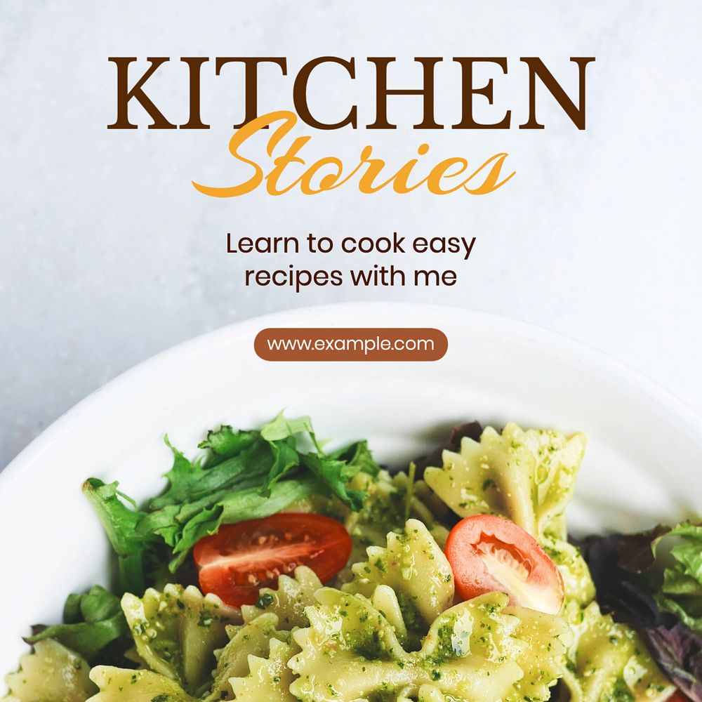 Kitchen stories Instagram post template, editable text