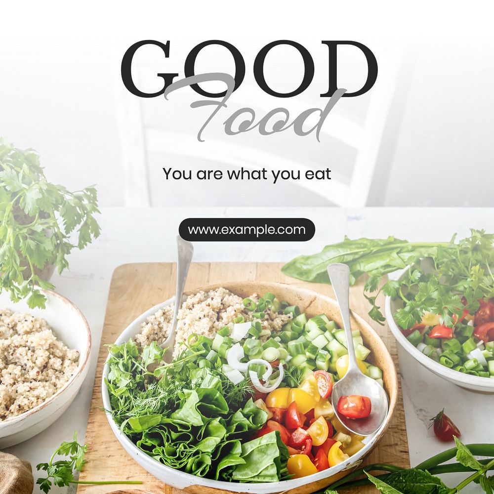 Healthy food Instagram post template, editable text