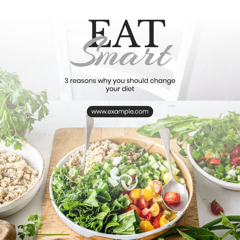 Change your diet Instagram post template, editable text