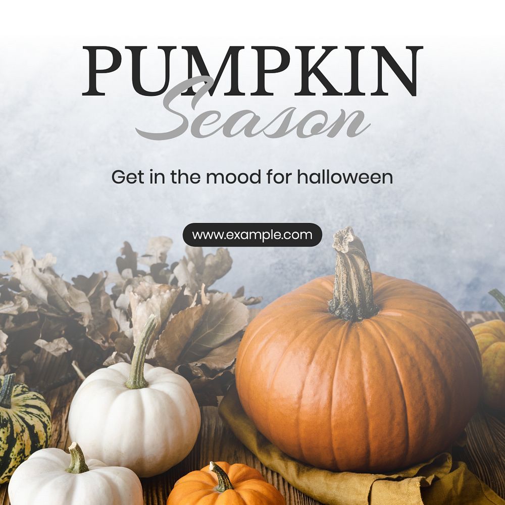 Pumpkin season Instagram post template, editable text