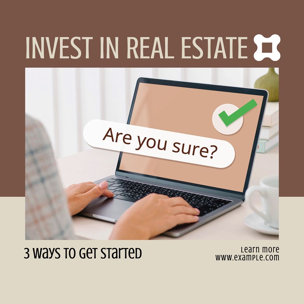 Real estate investment Instagram post template, editable design