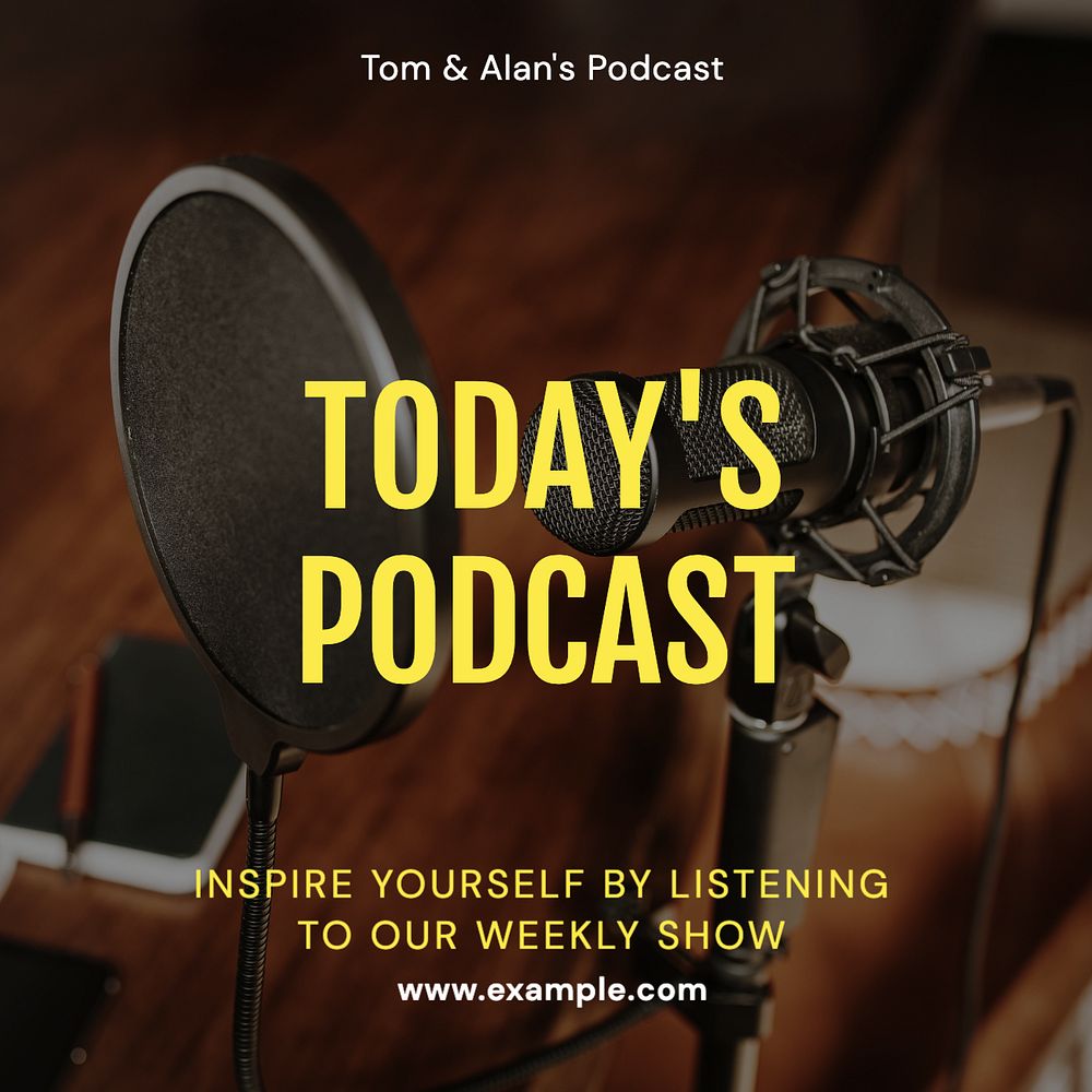 Podcast streaming Instagram post template, editable text