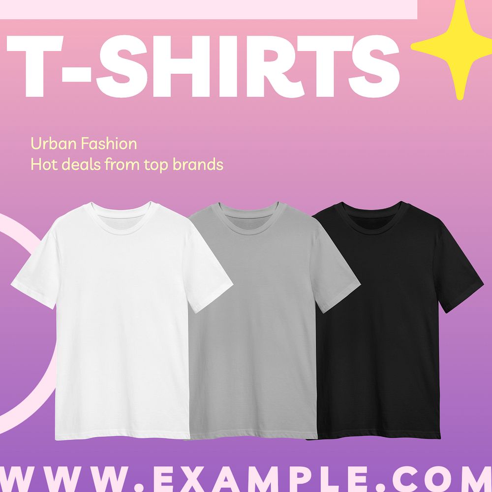 T-shirts Instagram post template, editable text