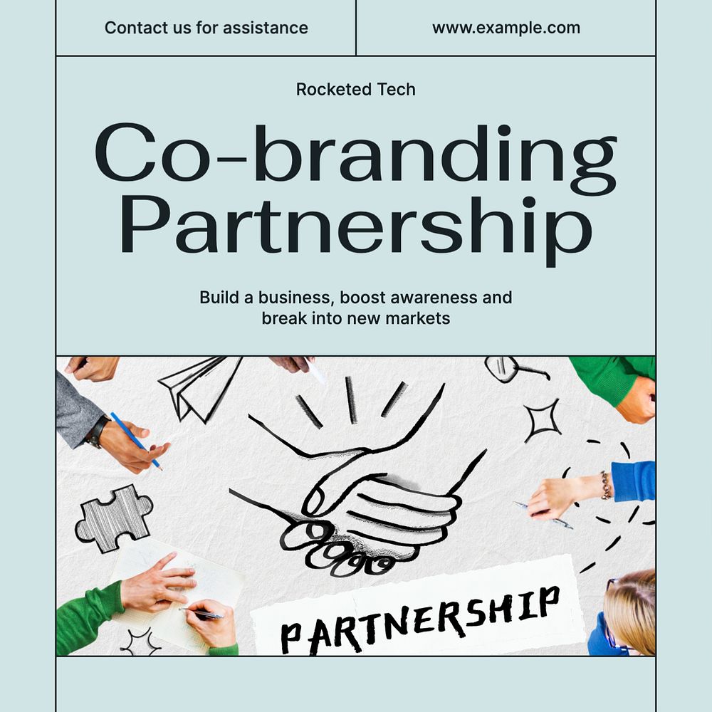 Co-branding partnership Instagram post template