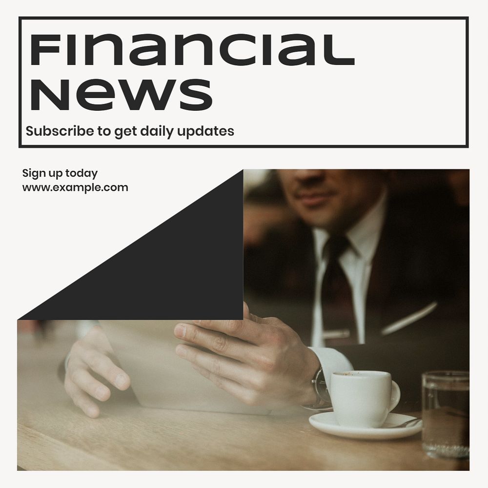 Financial news Instagram post template, editable text