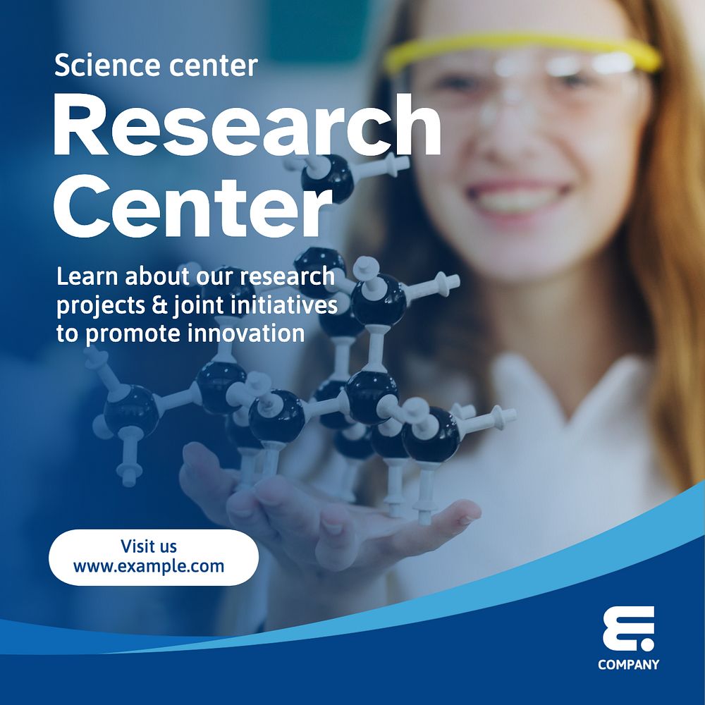 Research center Instagram post template, editable text