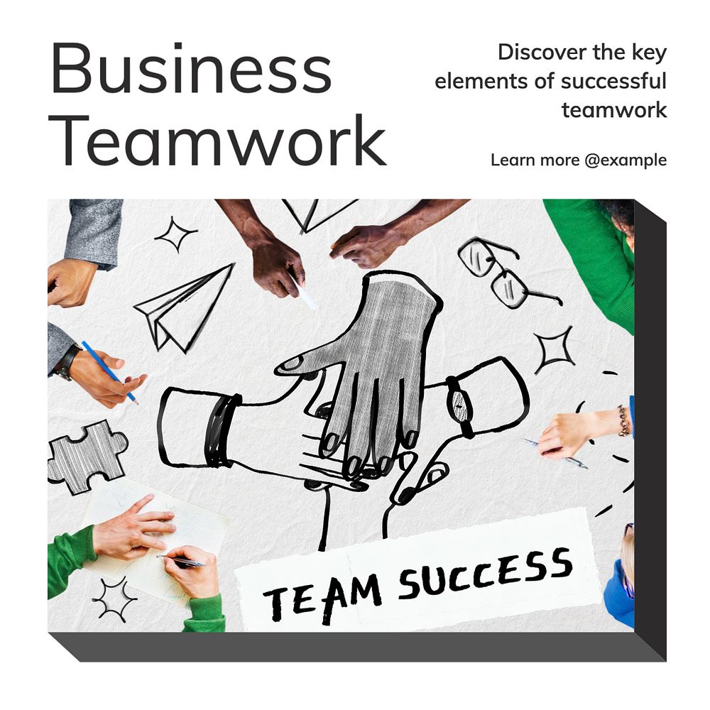 Business teamwork Instagram post template