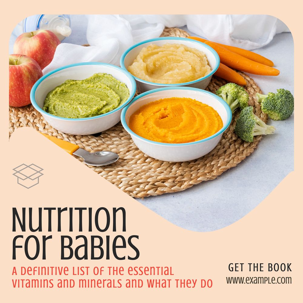 Nutrition for babies Instagram post template, editable text