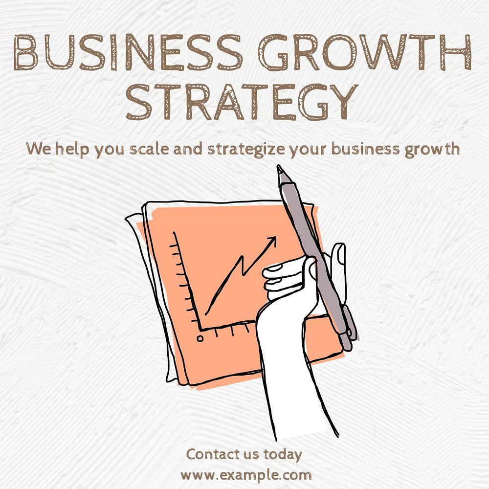 Business growth Instagram post template, editable text