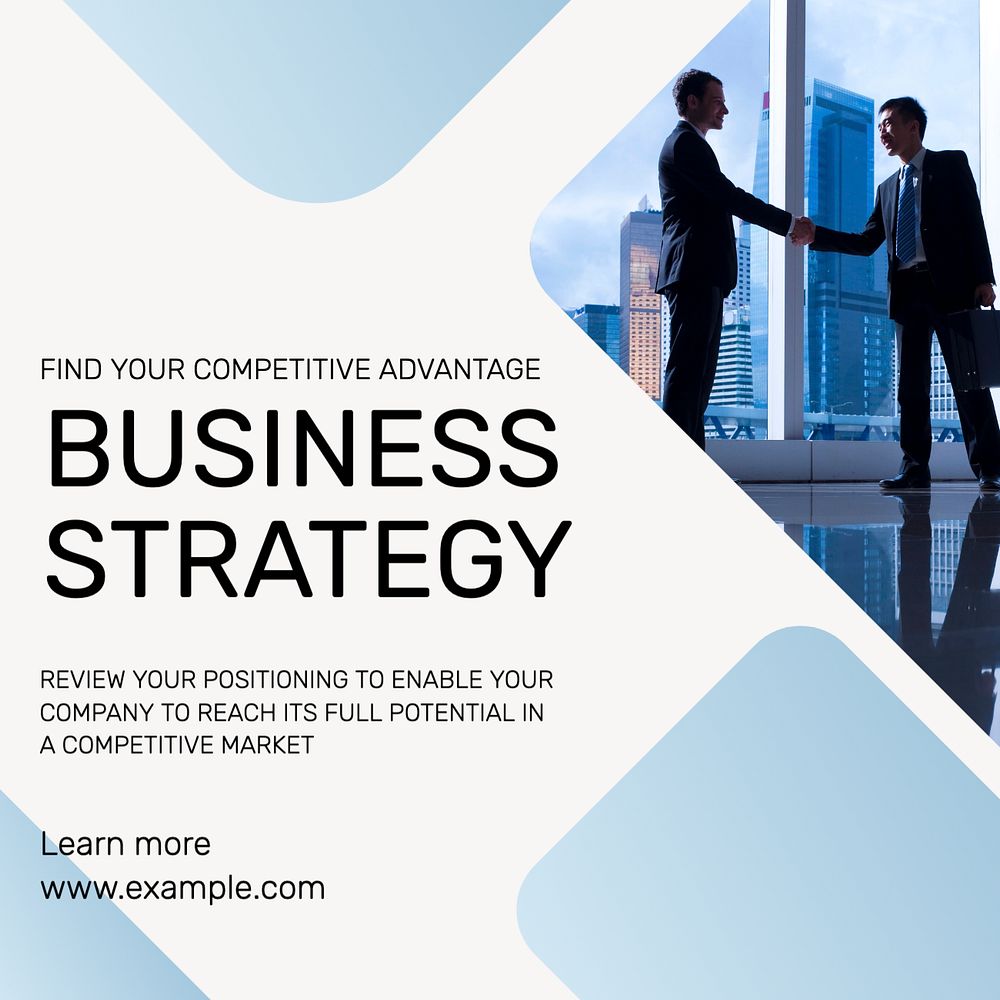 Business strategy Instagram post template, editable text