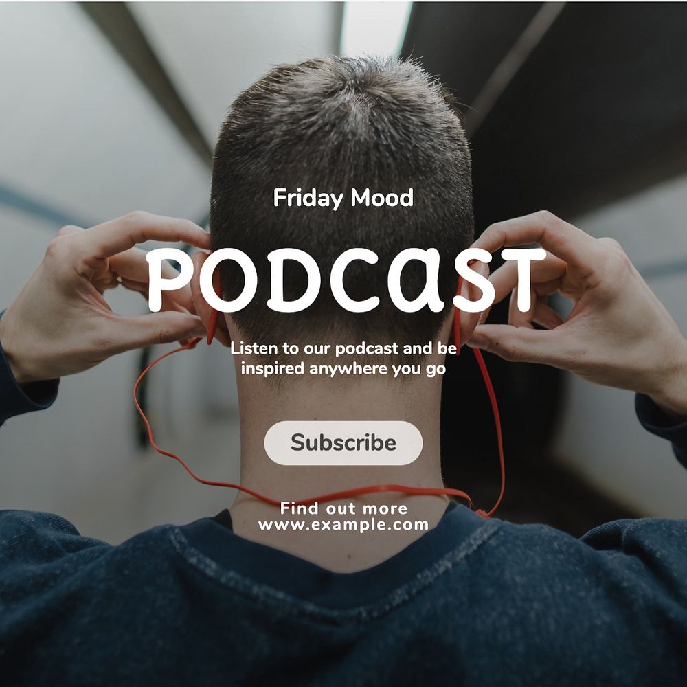 Podcast Instagram post template, editable text