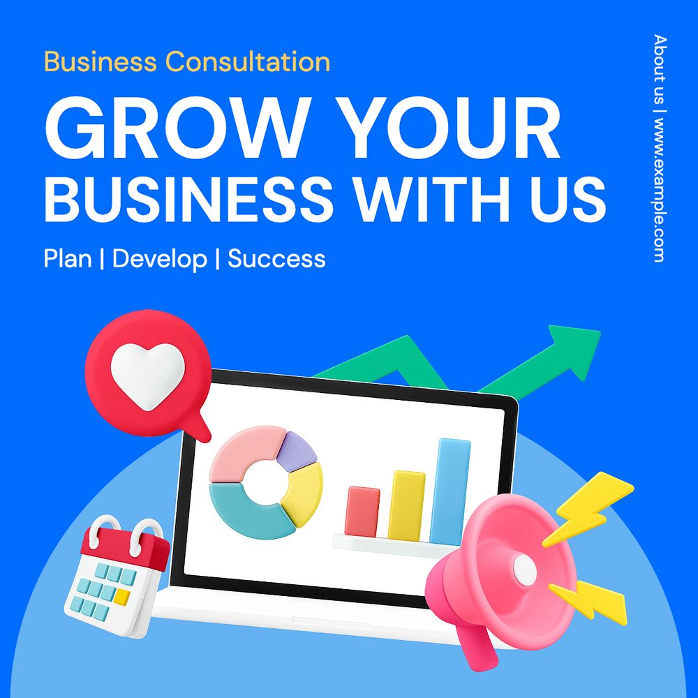 Business consultation Instagram post template, editable text