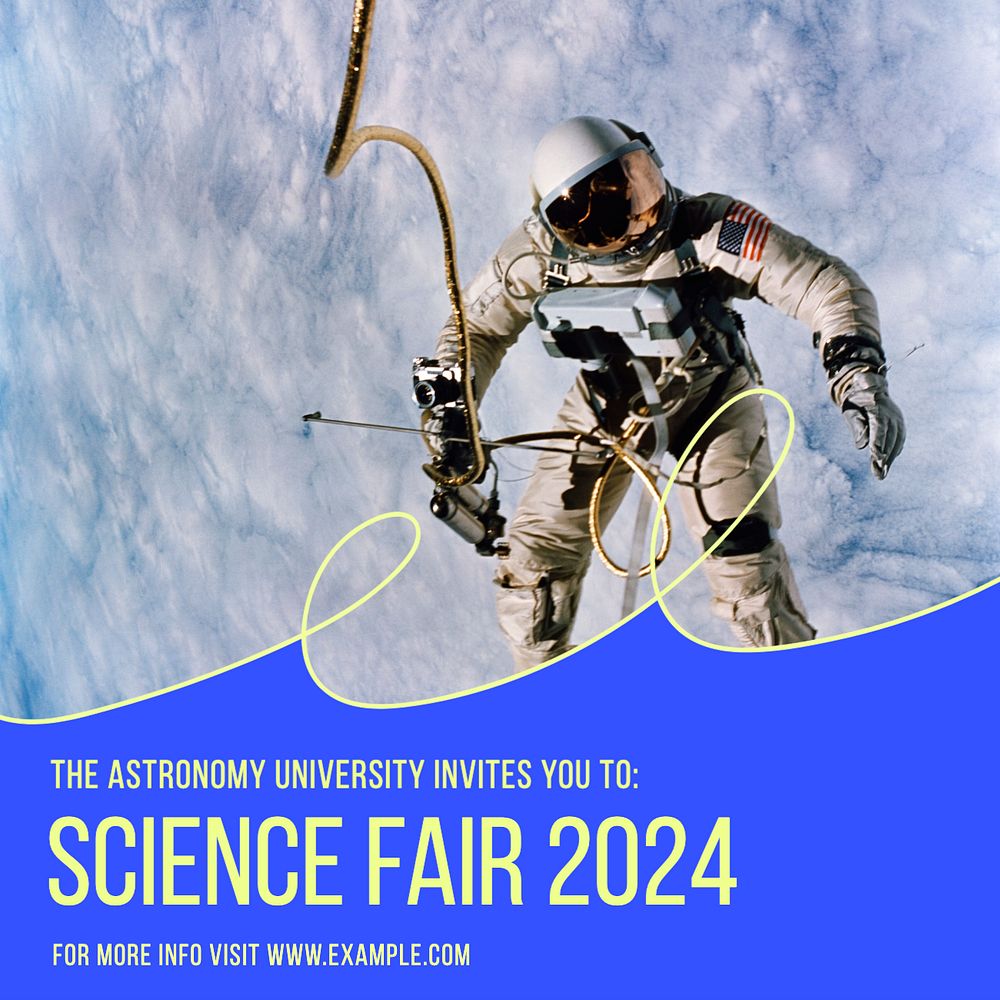 Science fair Instagram post template, editable text