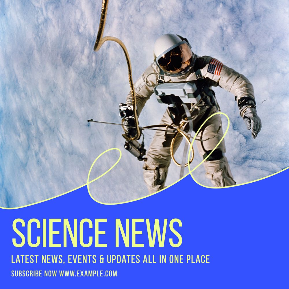 Science news Instagram post template, editable text